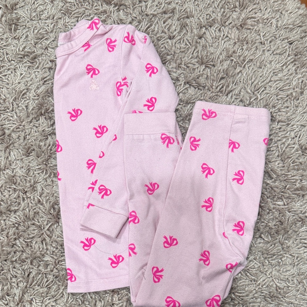 Gap Pink Bow Print Pajama Set